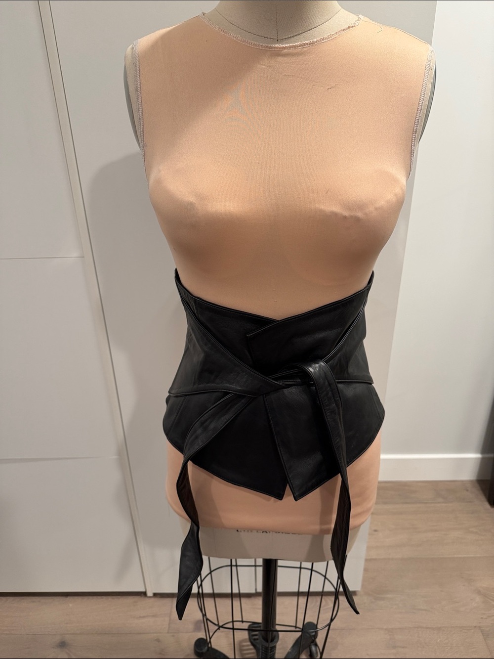 Zara Black Leather Wrap Corset Belt